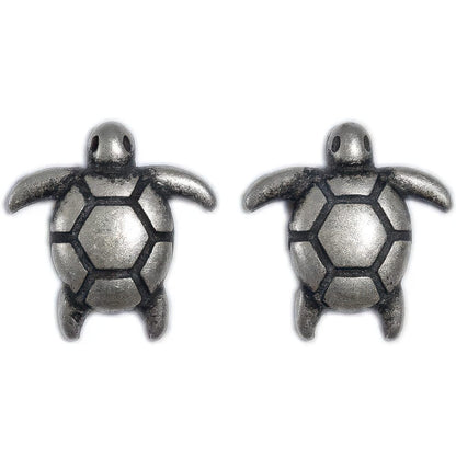 Petites Boucles d'Oreilles Tortues Argent Femme
